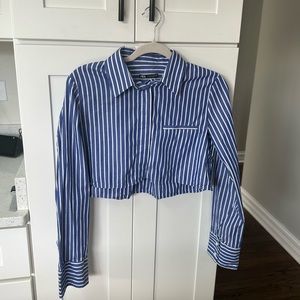 ZARA CROP POPLIN SHIRT